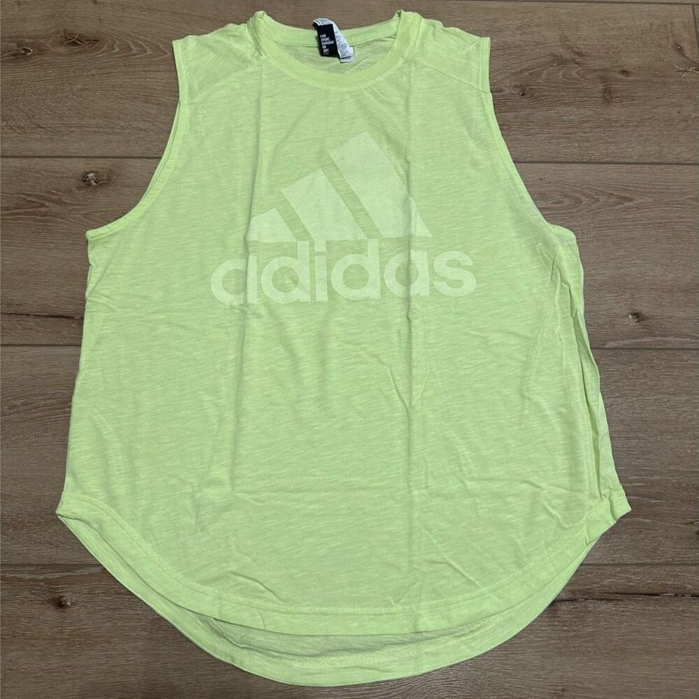 Women's Adidas Tank Top Highlighter Yellow Size XL GUC!